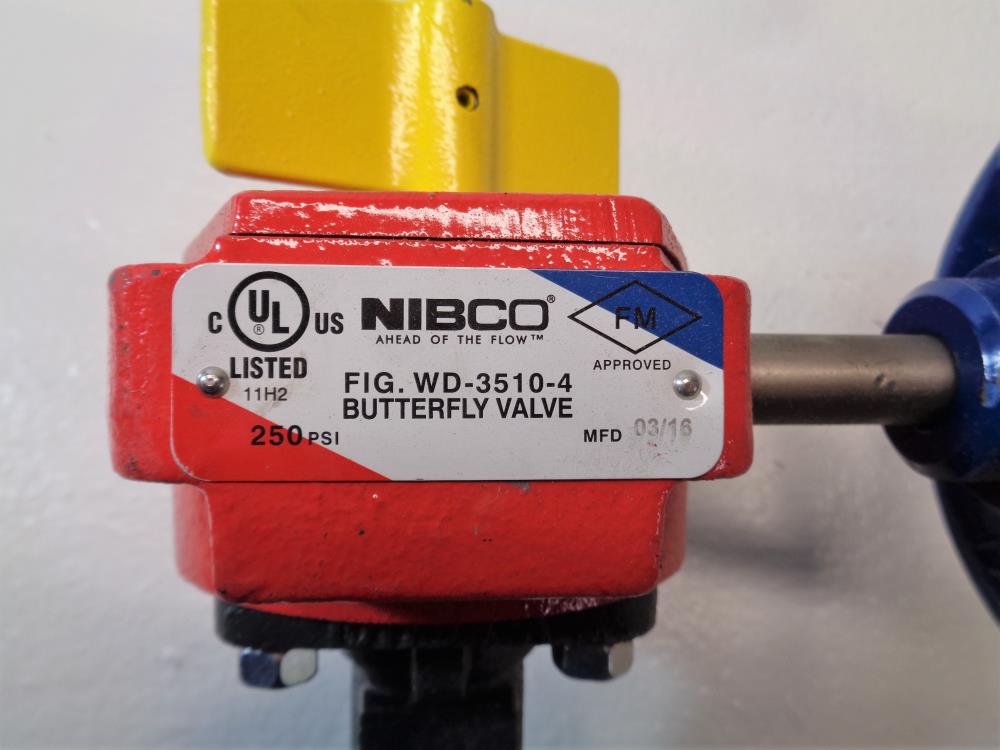 Nibco 4" Wafer Style Butterfly Valves, Ductile Iron WD-3510-4